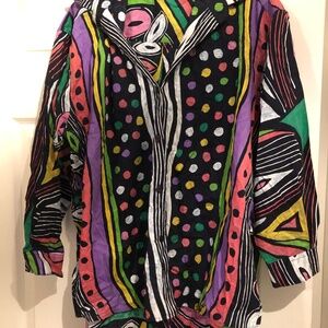 Vintage 1990’s Women’s Cotton blouse “Tribes for her”